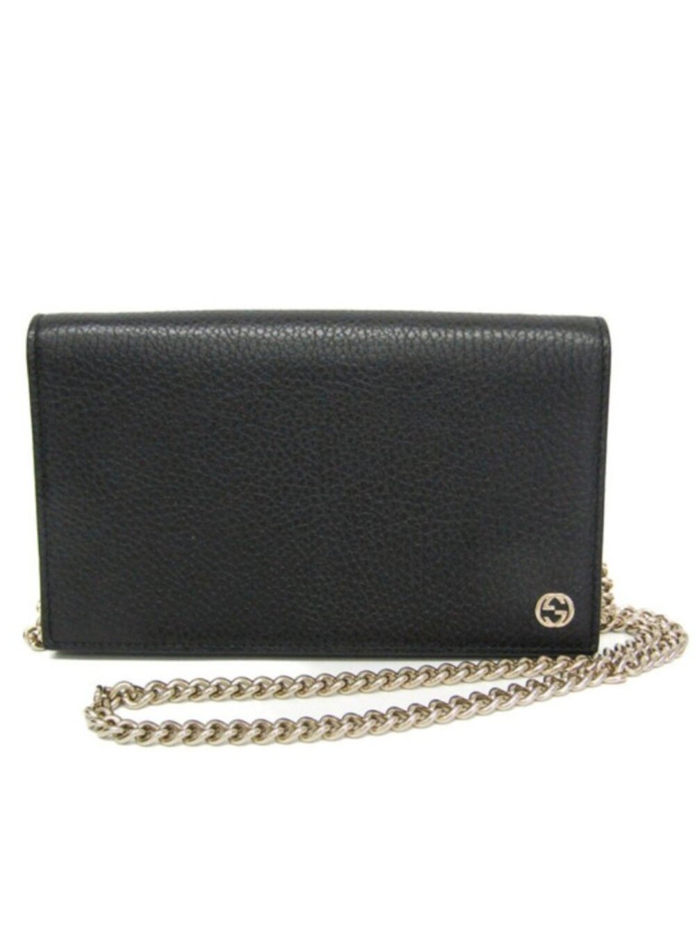 Gucci black wallet size 7.5 x4.5 size bag in good condition with shoulder chain